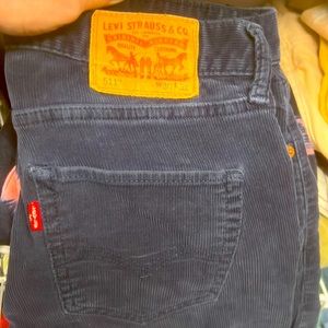 Mens dark blue corduroy pants size W 30 L 32 used condition